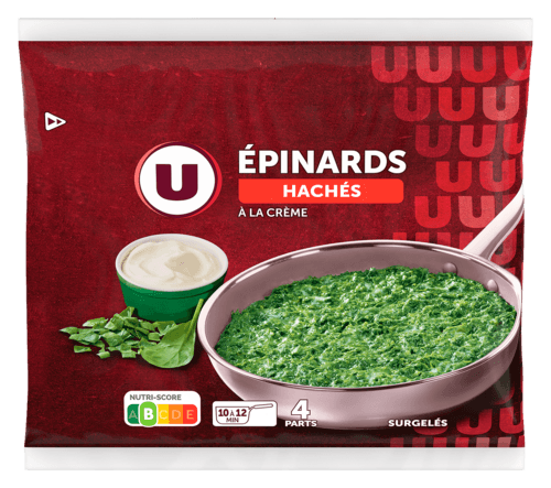 Epinards Haches A la Creme Fraiche Surgeles U