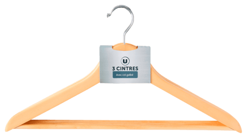 Lot de 3 Cintres Bois Naturel