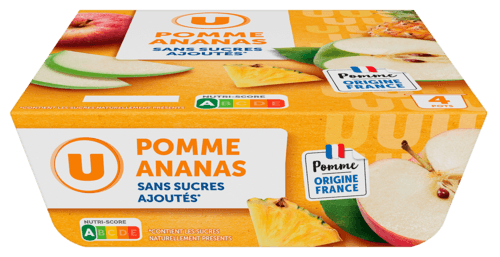Compotes Pomme Ananas Sans Sucres Ajoutes U