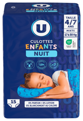 Culottes de Nuit pour Enfants 4-7 Ans U