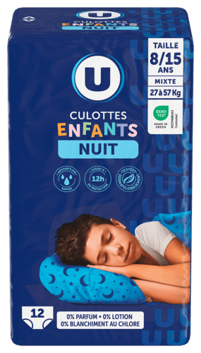 Culottes de Nuit pour Enfants 8-15 Ans U