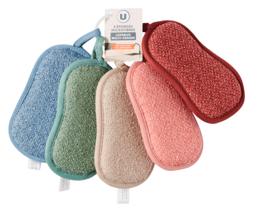 Lot de 5 Eponges Microfibres U