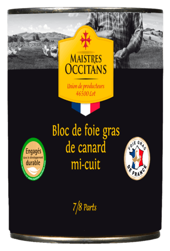 Bloc de Foie Gras de Canard Mi-Cuit Maistres Occitans