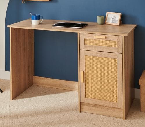 Bureau 1 Porte/1 Tiroir Cannage