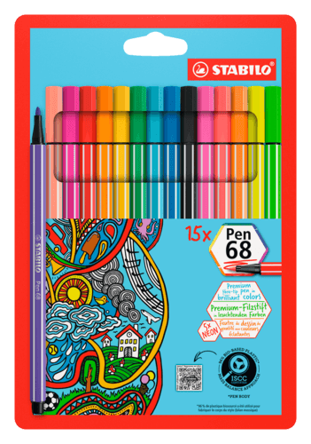 15 Feutres de Coloriage Pen 68 Stabilo