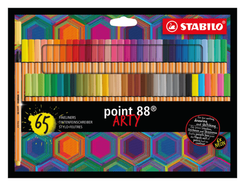 65 Feutres Pointe Fine Stabilo Point 88 Arty