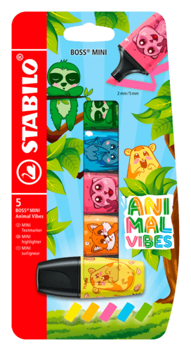 5 Surligneurs Stabilo Boss Mini