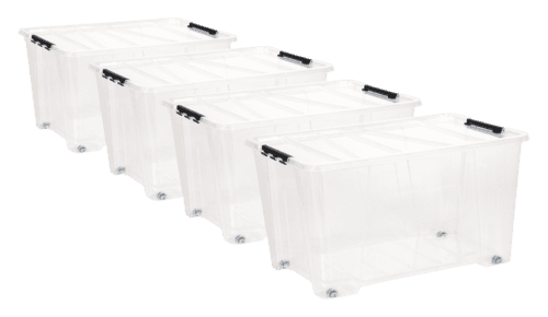 Lot de 4 Boîtes de Rangement 50l