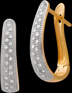 Boucles D'oreilles Or 750 Millièmes Rhodié et Diamants 0,15 Carat*