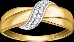 Bague Or 375 Millièmes Rhodié et Diamants 0,004 Carat*
