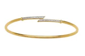 Bracelet Jonc Or 750 Millièmes Rhodié et Diamants 0,11 Carat*