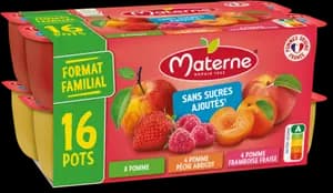 Compotes en Pots Sans Sucres Ajoutés - Materne