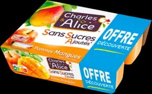 Compotes pommes mangues sans sucres ajoutés offre découverte - CHARLES ET ALICE