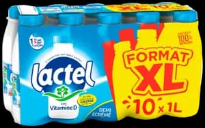 Lait uht vitamine D demi-écrémé format XL - LACTEL