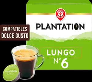 16 Capsules de Café Torréfié Moulu – Lungo N°6 - Plantation