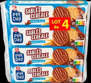 Sablés Céréale Chocolat au Lait Lot de 4 - P'tit Déli