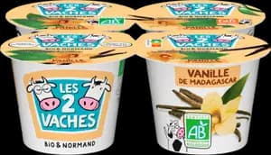 Yaourts brassés bio à la vanille de Madagascar - LES 2 VACHES
