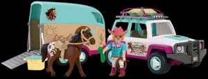 VéHICULE AVEC REMORQUE à CHEVAUX - PLAYMOBIL