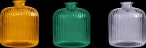 Vase Strié "Daroca" Vert Ambre ou Violet 18cm - Vidrios Reciclados San Miguel
