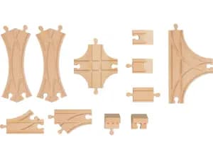 Kit de rails de train en bois