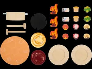 Poulet rôti ou maison en pain d'épices ou fondue au chocolat ou au fromage
