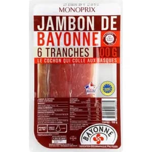 Monoprix Jambon De Bayonne 100g