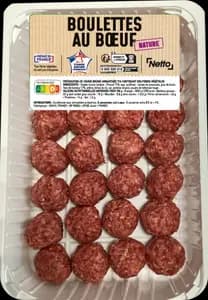 28 Boulettes au Bœuf : Préparation de Viande Bovine Aromatisée 71%, Contenant des Fibres Végétales