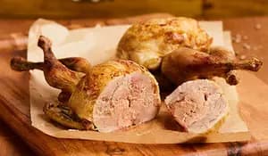2 Cailles farcies au bloc de foie gras de canard