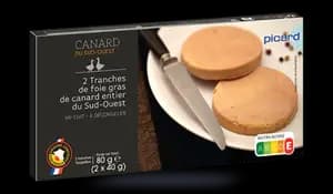 Foie gras de canard entier Sud-Ouest, 2 tranches