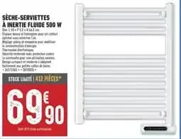 Sèche-Serviettes à Inertie Fluide 500 W