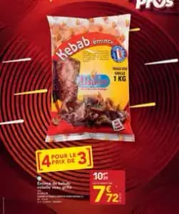 Émincé de kebab vollaile veau grille