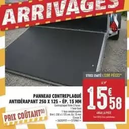 Dim - panneau contreplaqué antidérapant 250 x 125 - ép. 15 mm