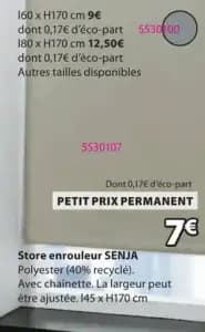 SENJA Store enrouleur