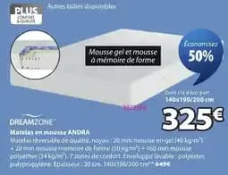 DREAMZONE Matelas en mousse ANDRA