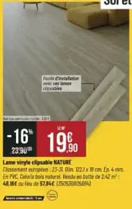 Lame vinyle clipsable NATURE
