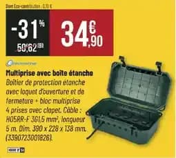 Electraline Multiprise avec boîte étanche