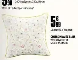 Coussin avec biais