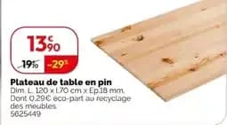 Plateau de table en pin
