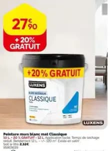 LUXENS Peinture murs blanc mat Classique