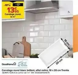 Goodhome - carrelage mural blanc brillant