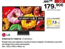 Lg écran led pc tuner hd