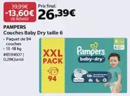 PAMPERS Couches Baby Dry
