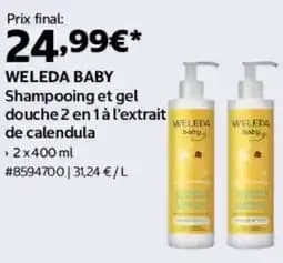 WELEDA BABY Shampooing et gel douche 2 en 1 à l'extrait de calendula