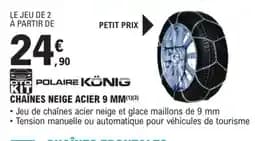 Chaînes neige acier 9 mm