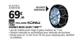 Chaînes neige acier 7 mm