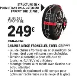 Chaînes neige frontales steel grip