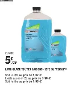 TECH9 Lave-glace toutes saisons -15°c