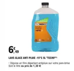 TECH9 Lave-glace anti pluie -15°c
