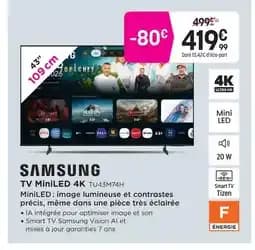Samsung tv miniled 4k tu43m74h