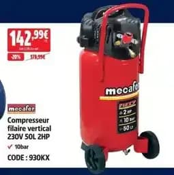 Mecafert compresseur filaire vertical 230V 2HP